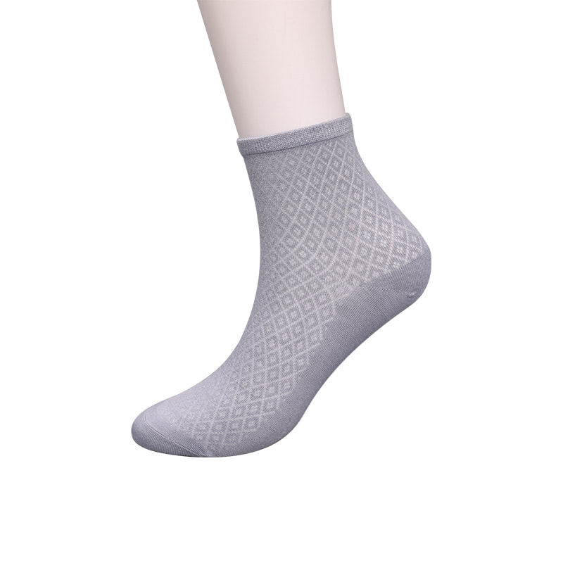 Blød bambusfiber nylontaske, tynde små diamanter afslappede damesokker, håndsyede damesokker WSD1689