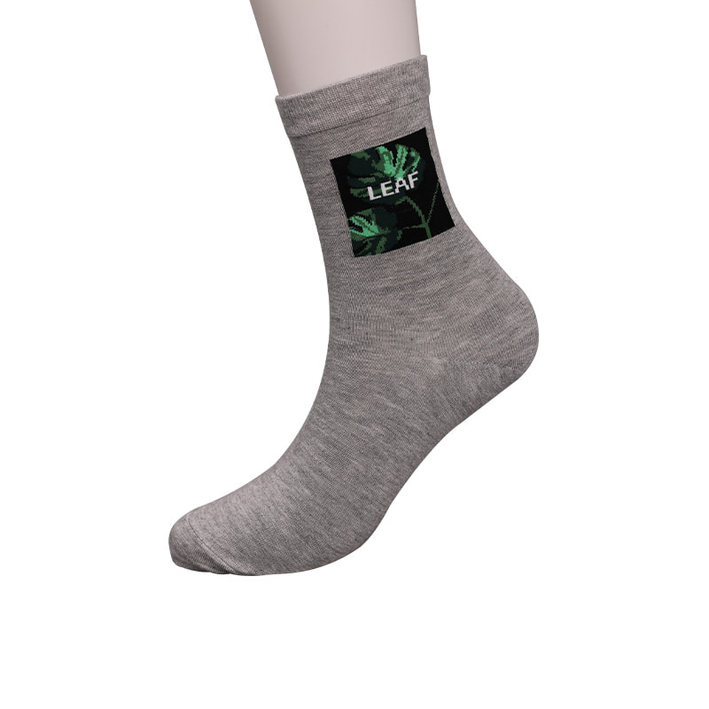 Blødt spundet silke nylon omviklet spandex imiteret 3D-printet jacquard håndsyet efterår og vinter herrestrømper WSD2850