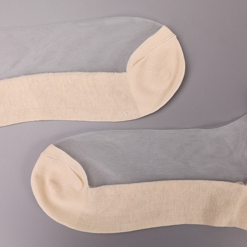 Mode nylon gennemsigtig silke bomuldsbund kvinder bådstrømper top perleglas krystal silke kvinder bådstrømper WSD1288
