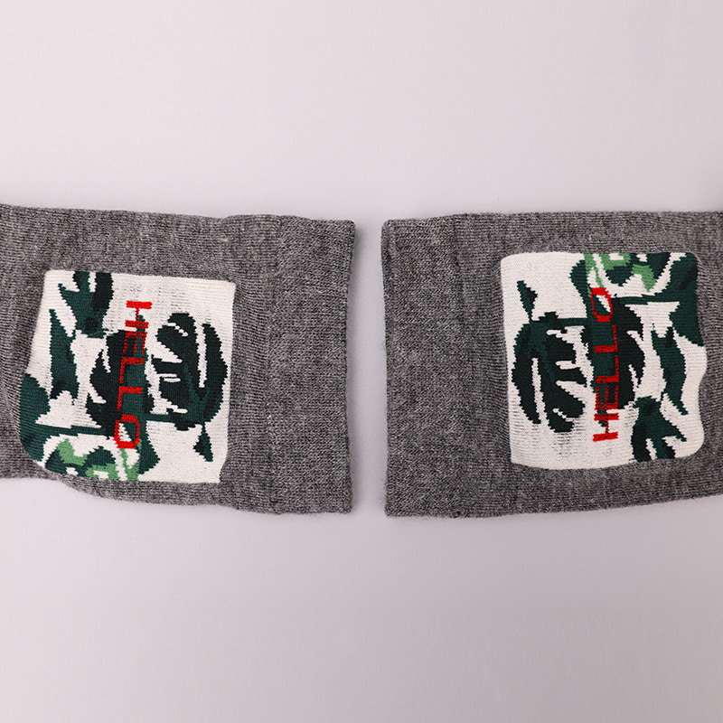 Blødt spundet silke nylon omviklet spandex imiteret 3D-printet jacquard håndsyet efterår og vinter herrestrømper WSD2850