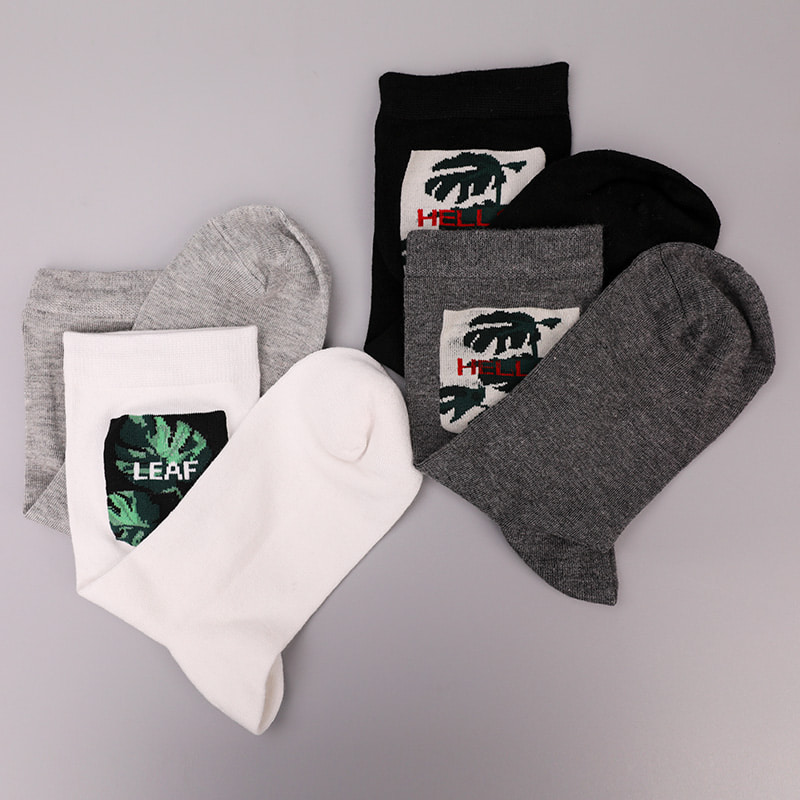 Blødt spundet silke nylon omviklet spandex imiteret 3D-printet jacquard håndsyet efterår og vinter herrestrømper WSD2850
