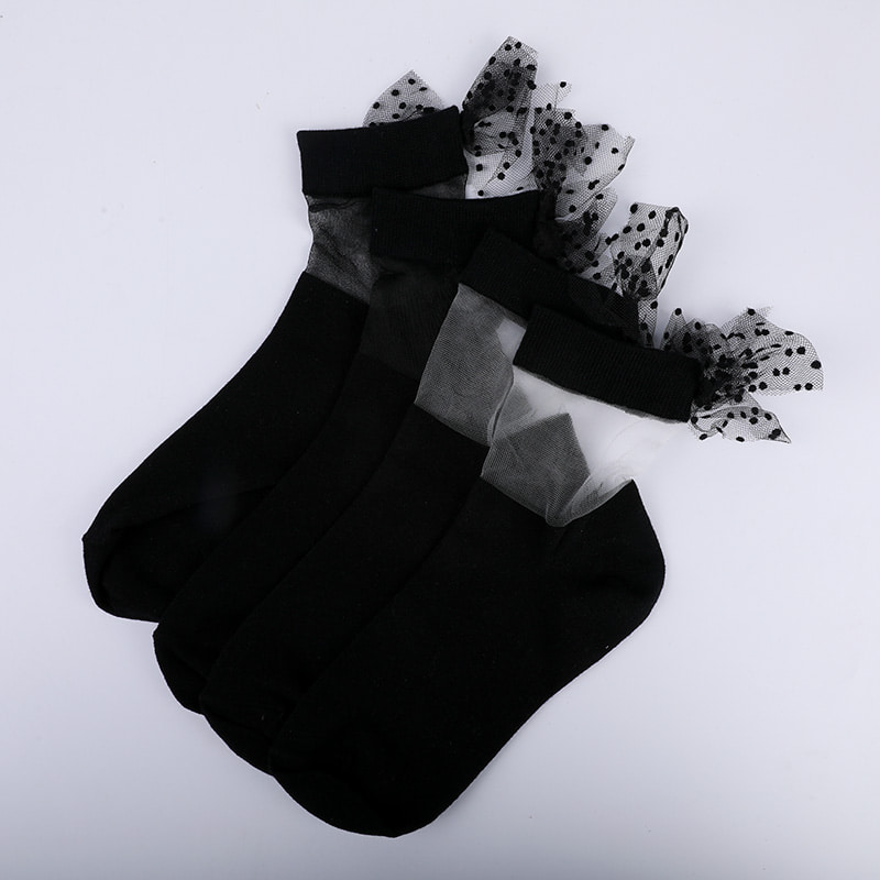 Fashion glas silke bomuldsbund damestrømper søm gennemsigtig silke sløjfe damestrømper Krystal silke damestrømper WSD1911