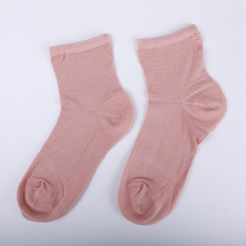 Blød bambusfiber nylontaske, tynde små diamanter afslappede damesokker, håndsyede damesokker WSD1689