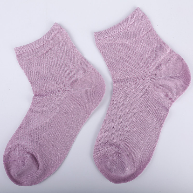 Blød bambusfiber nylontaske, tynde små diamanter afslappede damesokker, håndsyede damesokker WSD1689