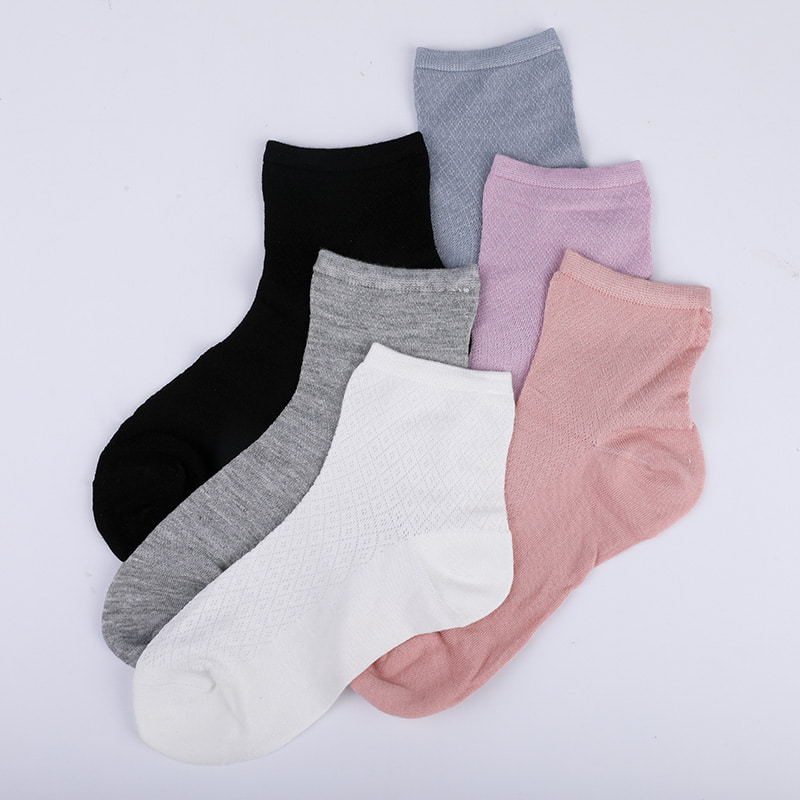 Blød bambusfiber nylontaske, tynde små diamanter afslappede damesokker, håndsyede damesokker WSD1689