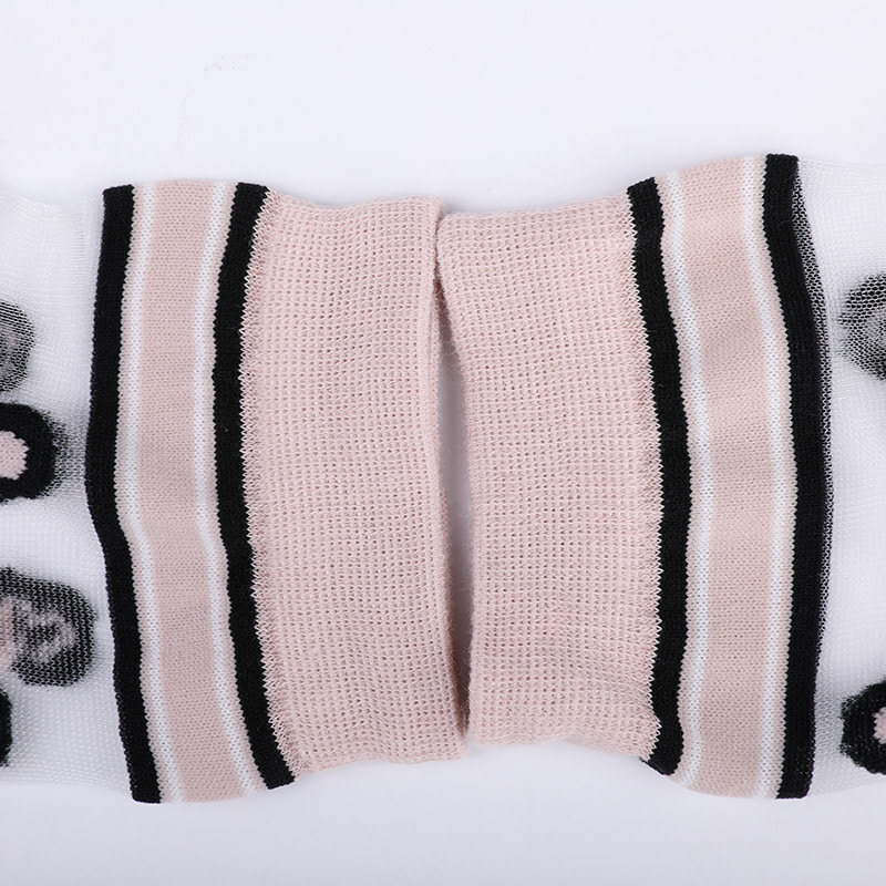 Mode gennemsigtig nylon silke bomuldsbund damestrømper Leopardmønster blomst gennemsigtig silke damesokker Krystal silke damestrømper WSD1939