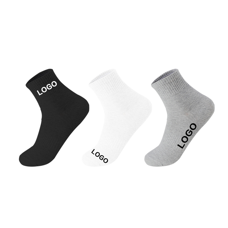 OEM Quality Crew Fashion Jacquard Mænd Gym Basketball Sportssok Terry Anti Slip Custom Socks Logo