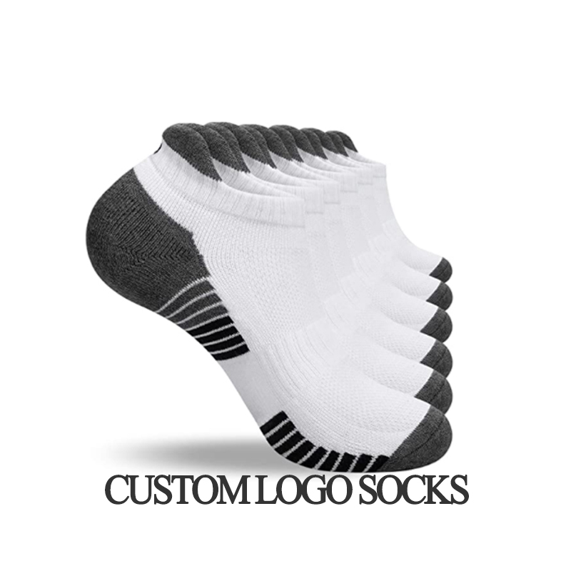 OEM Quality Crew Fashion Jacquard Mænd Gym Basketball Sportssok Terry Anti Slip Custom Socks Logo