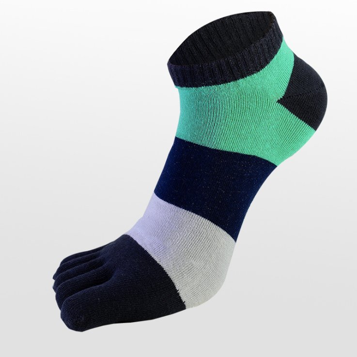 Toe Socks Stripe Five Finger Athletic Cotton Man Running 5 Toe Socks Mænd