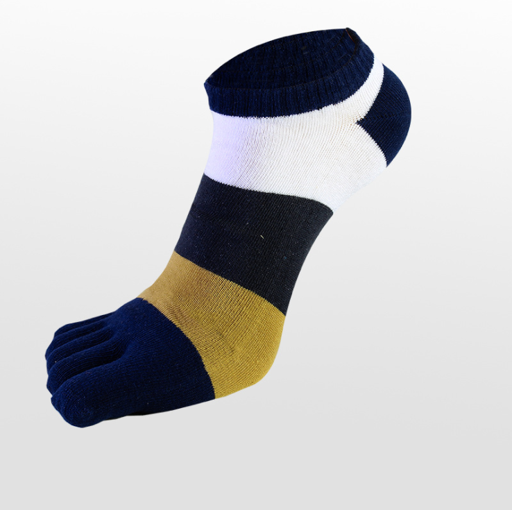 Toe Socks Stripe Five Finger Athletic Cotton Man Running 5 Toe Socks Mænd