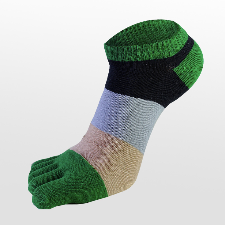 Toe Socks Stripe Five Finger Athletic Cotton Man Running 5 Toe Socks Mænd