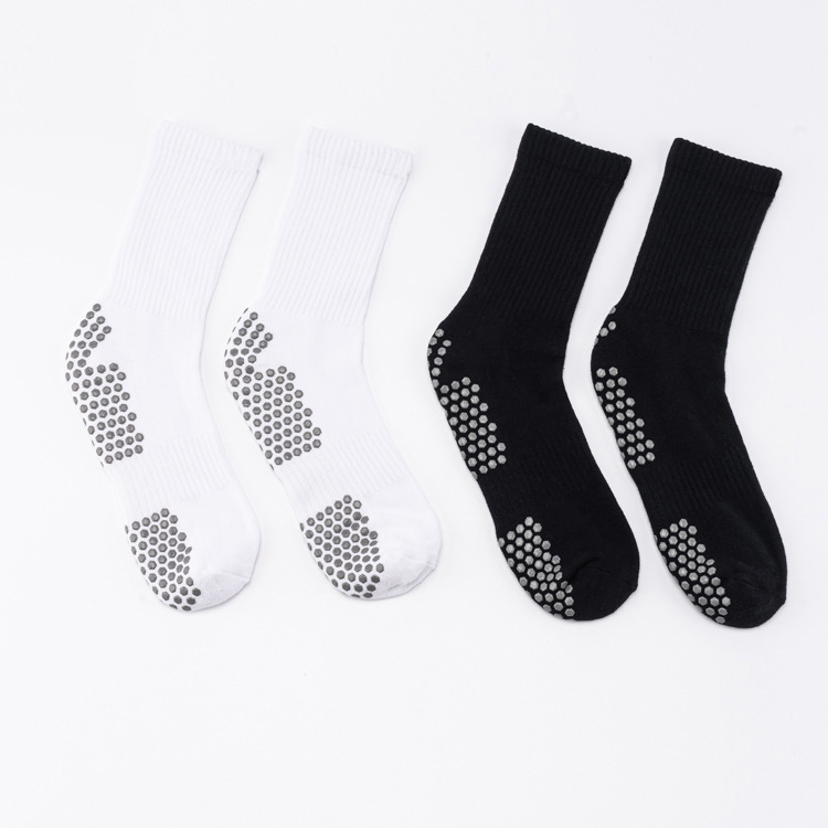 Brugerdefineret Logo Grip Sock Anti-Slip Silikone Bomuld Terry Sportsstrømper Fodbold For Mænd